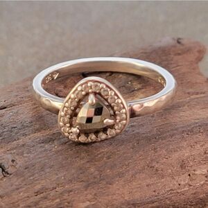 SILPADA 925 Sterling Silver Hematite Cubic CZ Belle Fleur Ring Size 8